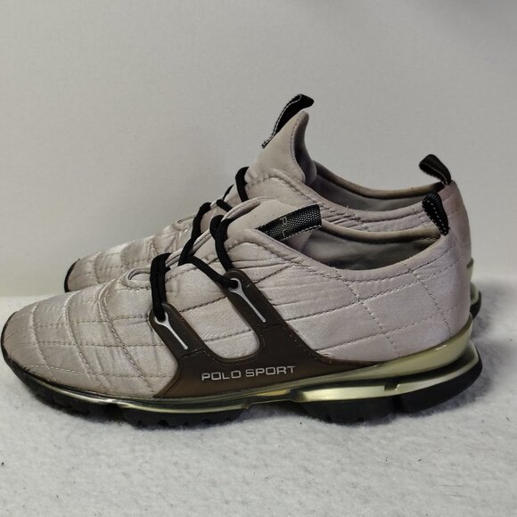 Ralph Lauren Polo Sport Sneakers Shoes Mens Size 9 Silver Black Athletic Lace Up main image 8